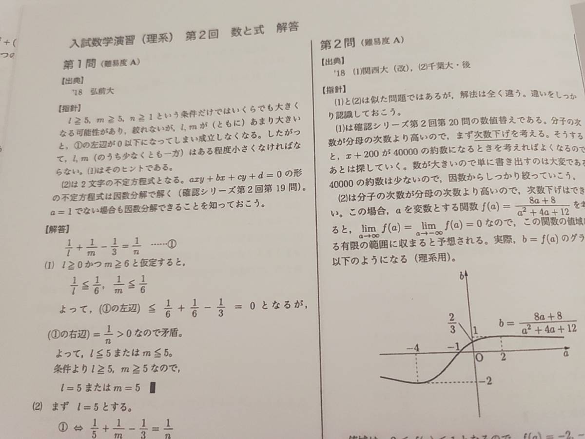 鉄緑会　入試数学良問集　問題・解説フルセット　難関大向け　河合塾　駿台　鉄緑会　東進