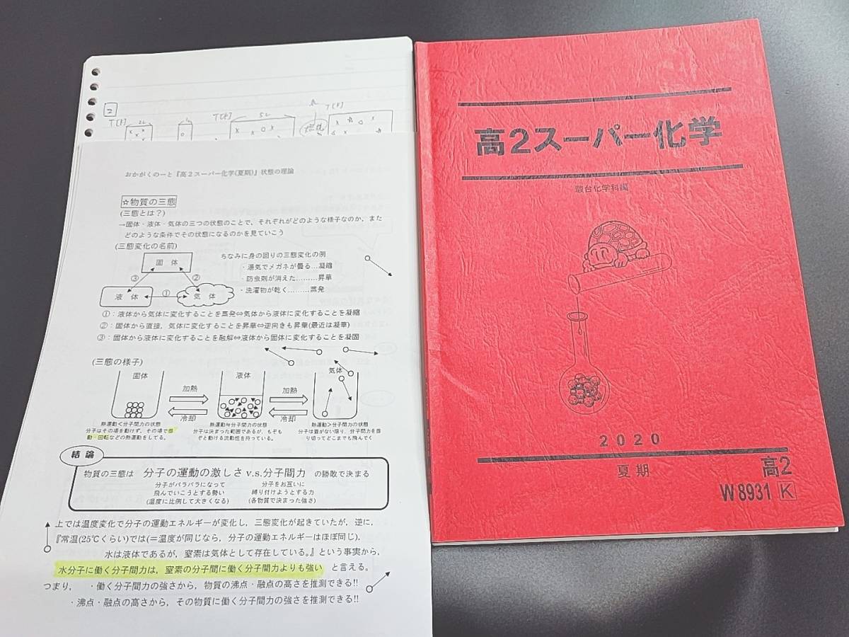 駿台　岡哲大先生　20年夏期　高2スーパー化学　テキスト・プリント板書フルセット　河合塾　鉄緑会　Z会　東進 　SEG_画像1