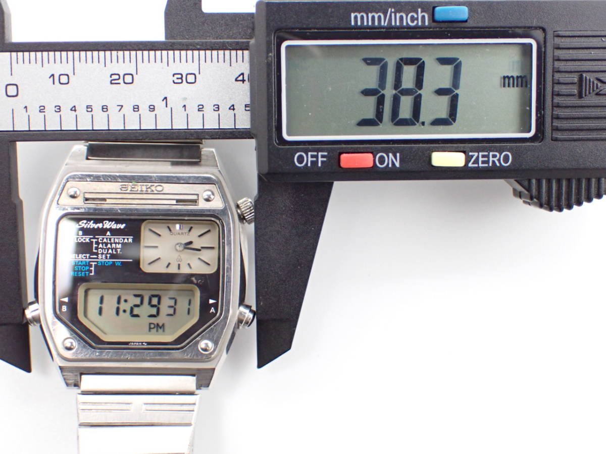 1円～☆SEIKO セイコー QZ メンズ腕時計 SILVER WAVE シルバーウェーブ H239-5040 デジアナ文字盤/J09747_画像6