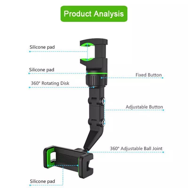 多機能スマホホルダー カー用品 ルームミラー iPhone Apple_画像4