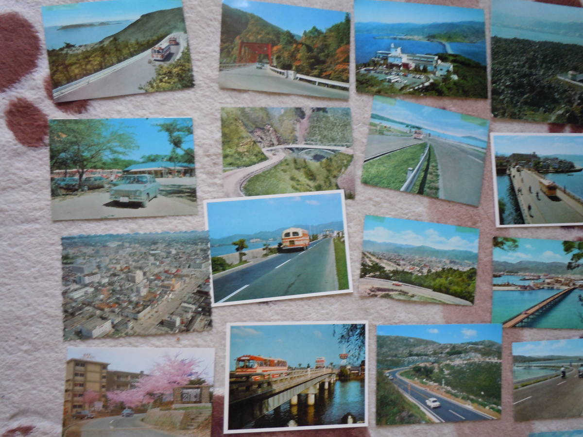 色々な観光地での乗用車やバスの写真がある絵葉書です。1枚使用済。外国物が2か3枚あり。52枚まとめて_画像2