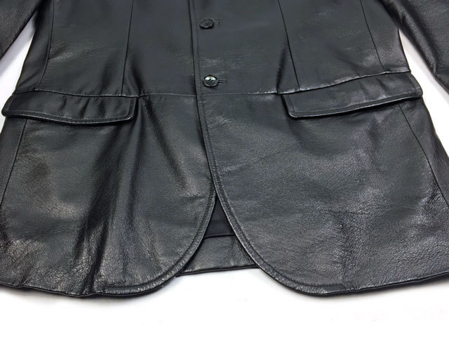  быстрое решение *COMME CA ISM* мужской L кожа tailored jacket Comme Ca Ism чёрный черный натуральная кожа костюм натуральная кожа деловой жакет кожаная куртка . широкий 