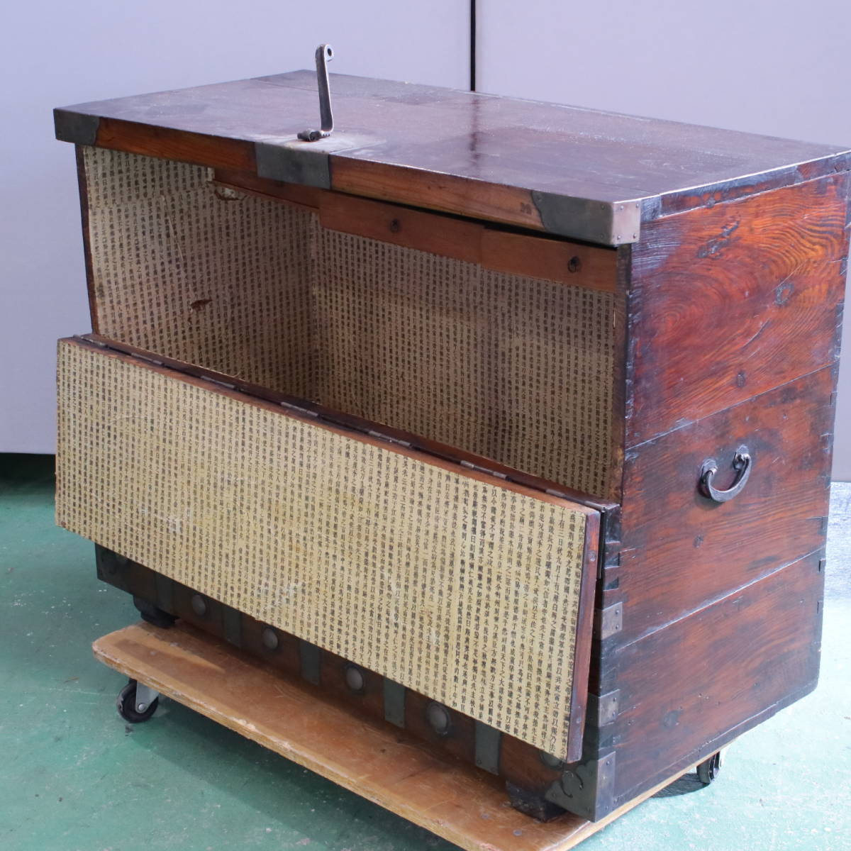 あ//A6393 李朝家具 アンティーク 時代家具 金具多数 - アジア