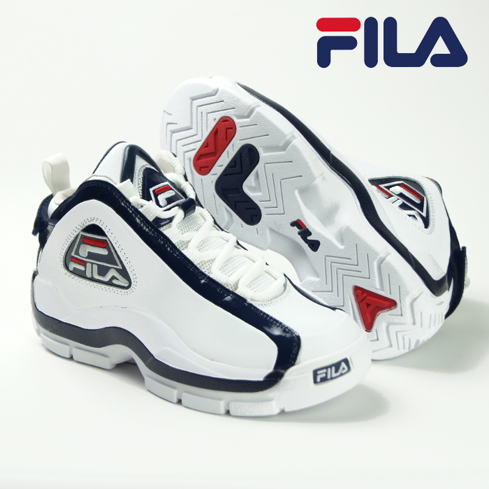 【新品・箱付】定価1.5万 FILA フィラ《名作 FILA GRANT HILL 2》グラントヒル Ⅱ レディース レザースニーカー 24cm 白×紺_画像1