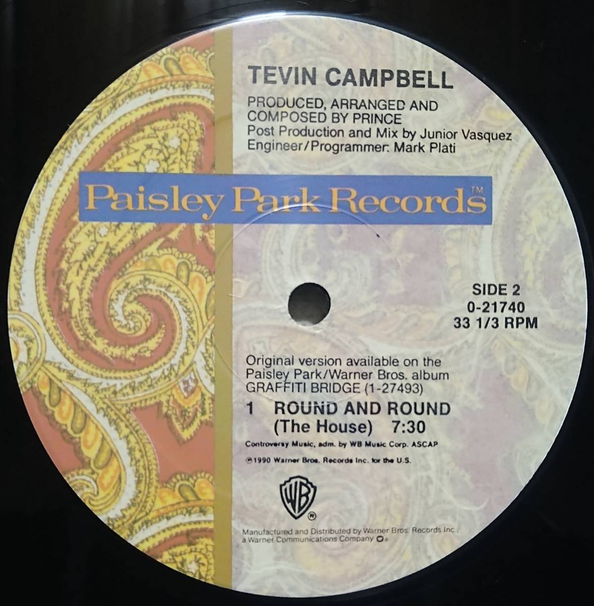 【12's R&B】Tevin Campbell「Round And Round」オリジナル US盤 シュリンク付!_Side2