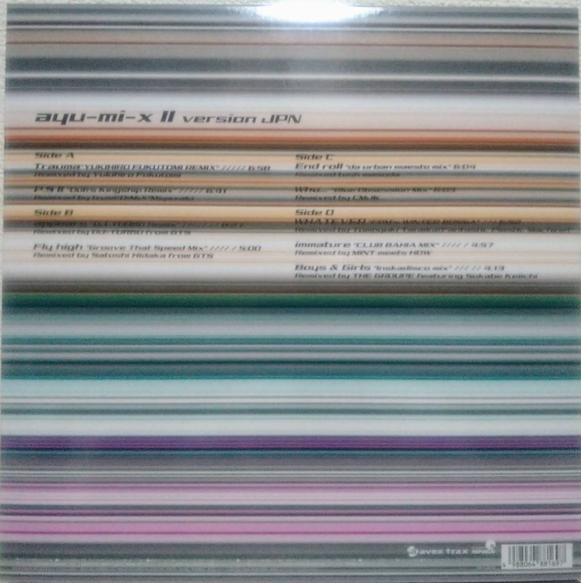 【LP×2 J-Pop】浜崎あゆみ（Ayumi Hamasaki）「Ayu-mi-x II Version JPN 」JPN盤_裏ジャケット