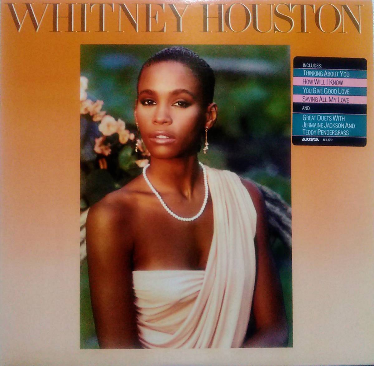 【LP R&B Soul】Whitney Houston「Whitney Houston」オリジナル US盤 Saving All My Love For You.Greatest Love Of All.All At Once.他 _ジャケット