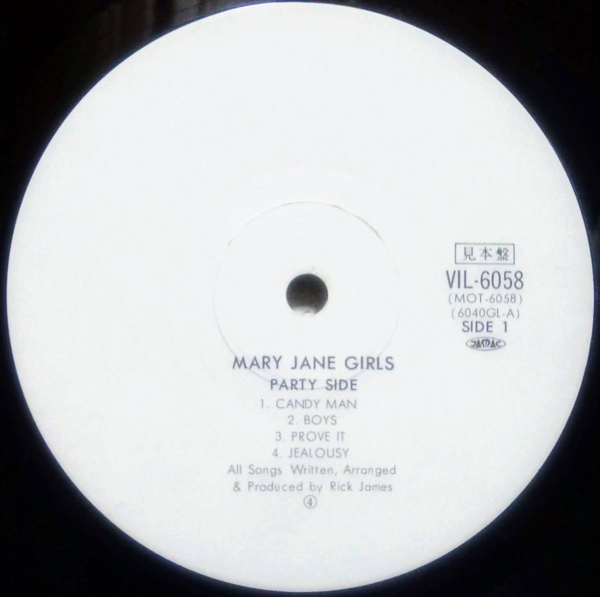 【LP Soul】Mary Jane Girls「Mary Jane Girls」Promo JPN盤 白プロモ All Night Long 他 収録 Rick James Presents！_Side1