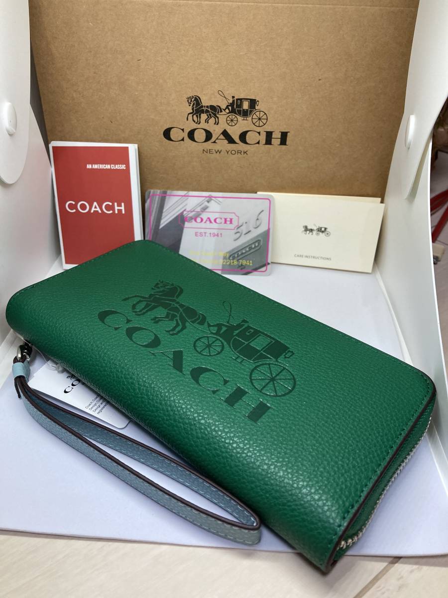 ☆新品未使用　正規品　COACH　コーチ　C5889　長財布　ホースアンドキャリッジ　カラーブロック　レザー　ストラップ付☆☆_画像2