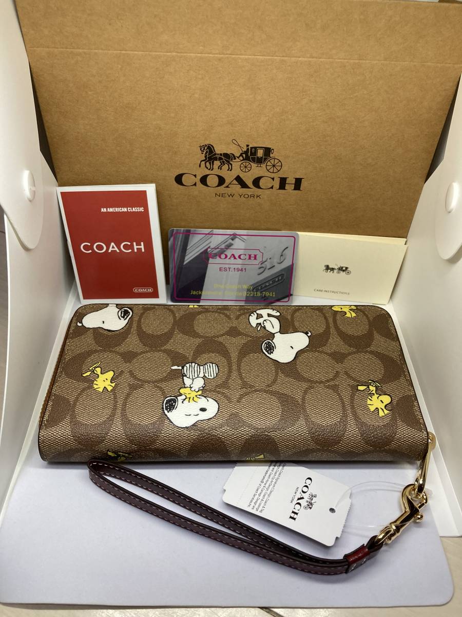 ☆新品未使用　正規品　COACH　コーチ　CE705　長財布　コーチ×ピーナッツ(Peanuts) スヌーピーウッドストック 限定コラボ ストラップ付☆_画像5