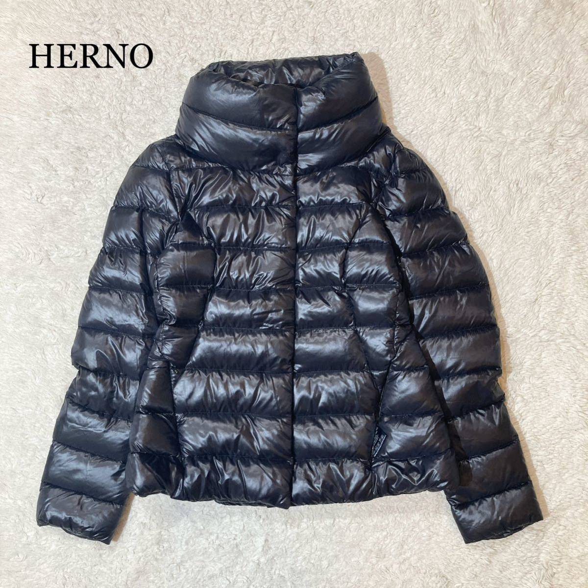 【美品☆極軽☆極暖】HERNO ヘルノ ダウンジャケット ブラック 42