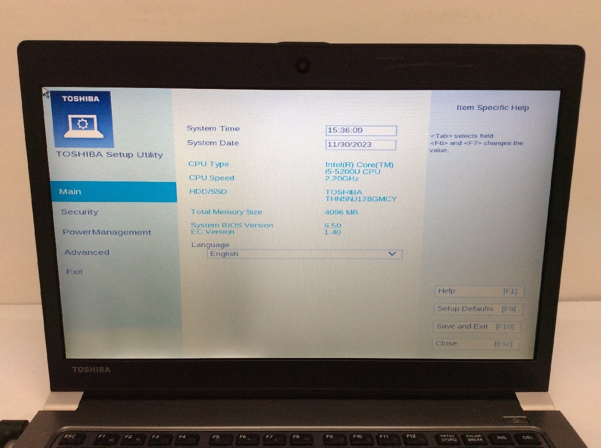 ジャンク/ TOSHIBA dynabook R63/P PR63PEAD647AD71 Intel Core i5-5200U メモリ4.1GB SSD128.03GB 【G16710】の画像5