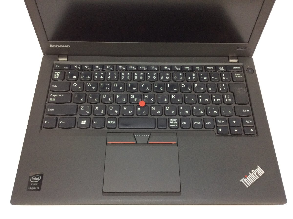 LENOVO 20CLA1U2JP ThinkPad X250 Intel Core i3-5010U メモリ8.19GB HDD500.1GB OS無し ACアダプター欠品【G18071】_キーボードにテカリ、文字消えがあります