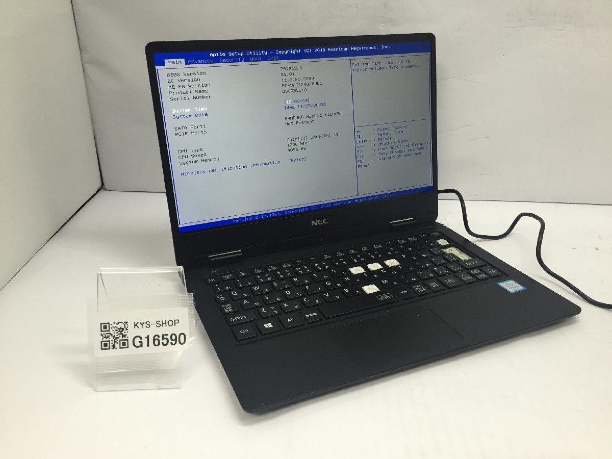 ジャンク/ NEC PC-VKT12HGX6UD1 Intel Core i5-7Y54 メモリ4.1GB SSD128.03GB 【G16590】_画像1