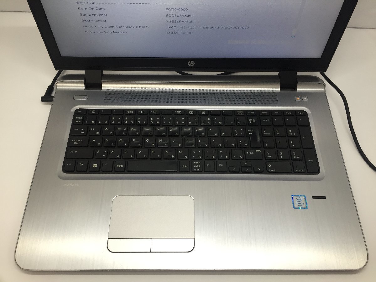 HP ProBook 470 G3 Intel Core i5-6200U メモリ4.1GB HDD500.1GB OS無し【G18055】_キーボードにテカリがあります