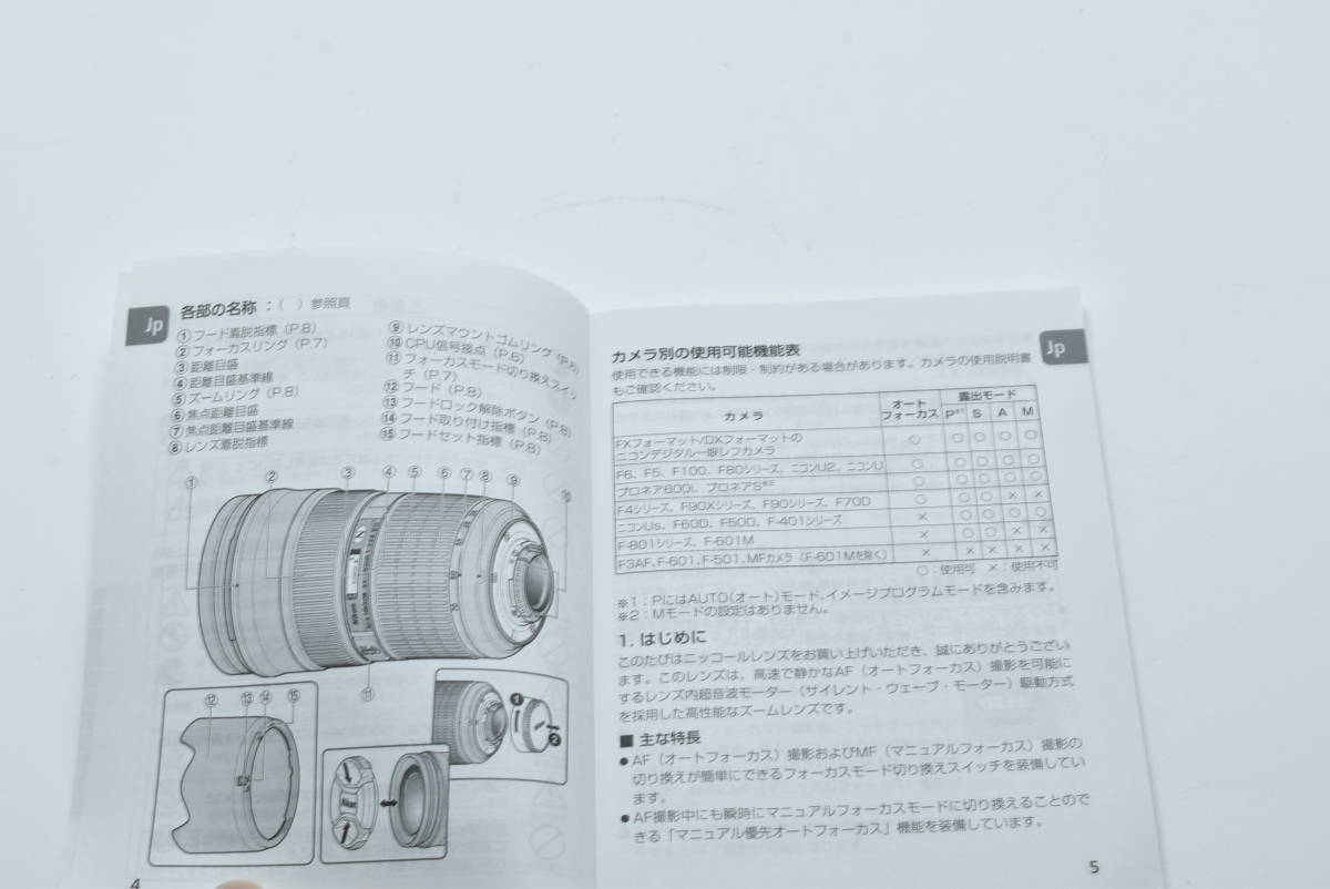 Nikon AF－S NIKKOR 24－70㎜ f/2.8G ED 使用説明書 送料無料 EF-TN-YO966_画像2