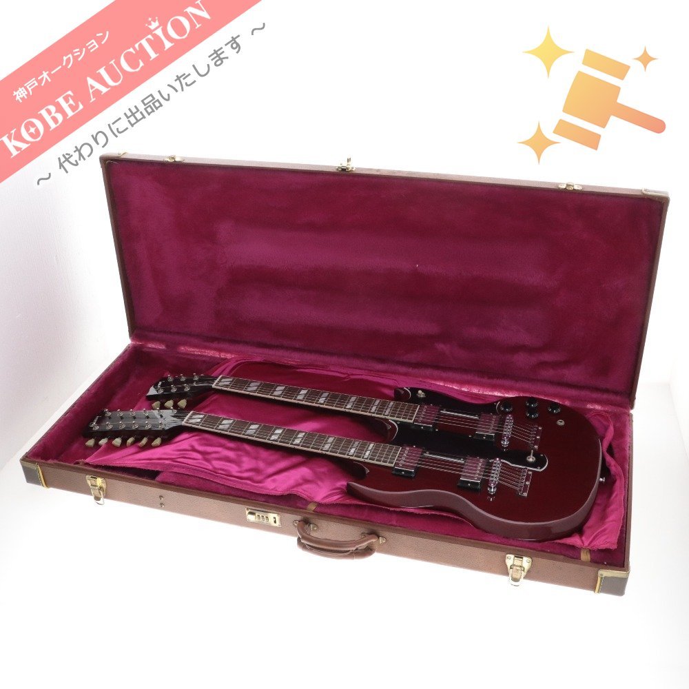 ■ Gibson ギブソン ダブルネックギター EDS-1275 90年製 レッド系 ハードケース付き 音出し確認済み_画像1