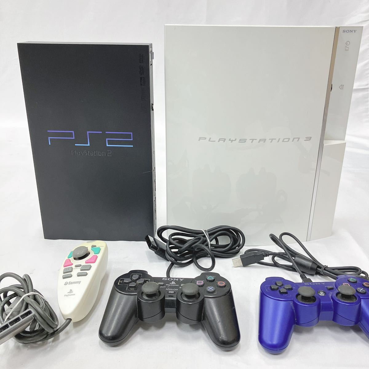 ソニー SONY PS3 PlayStation3 CECHH00/ソニー プレイステーション2 SCPH-18000/2点セット　コントローラー 付属　R阿1030_画像1