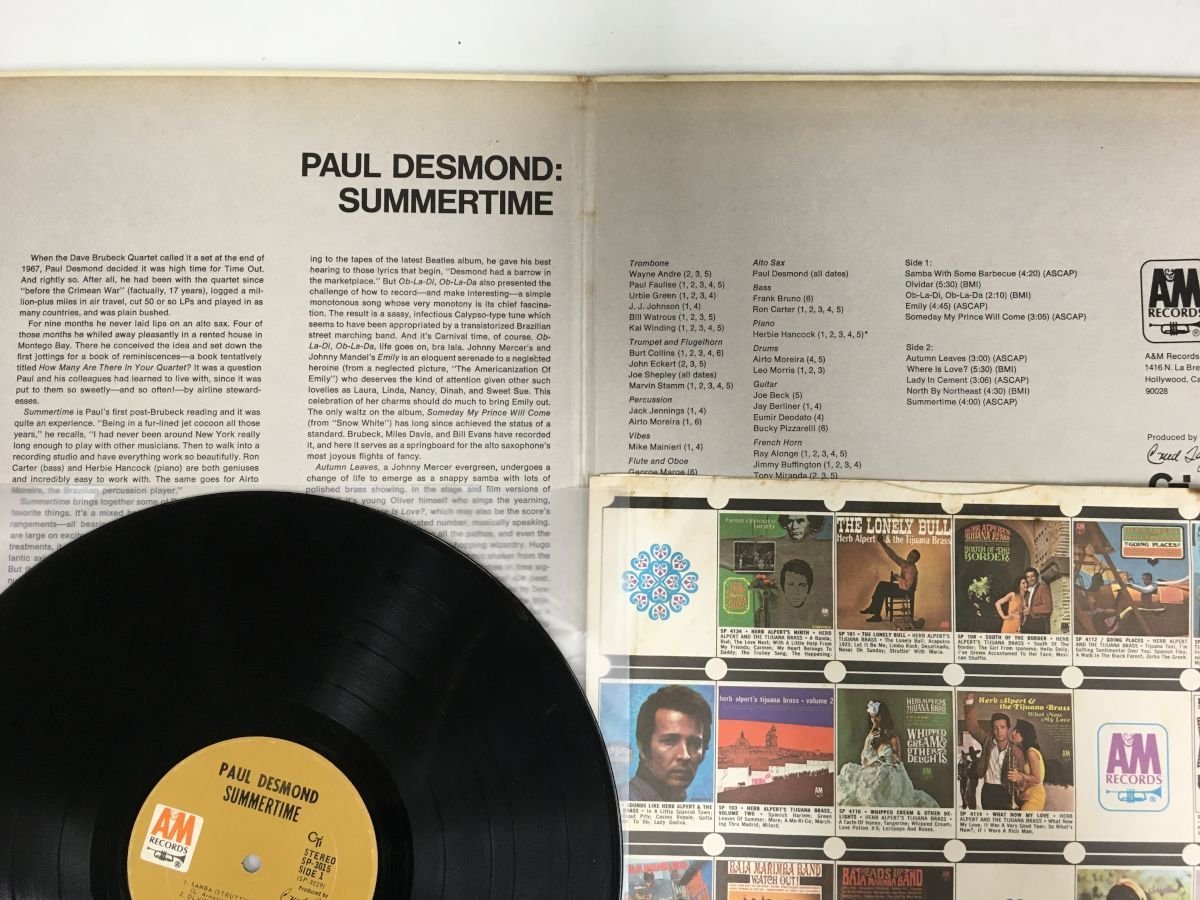 LP / PAUL DESMOND / SUMMERTIME / US盤 [0095RR]_画像2