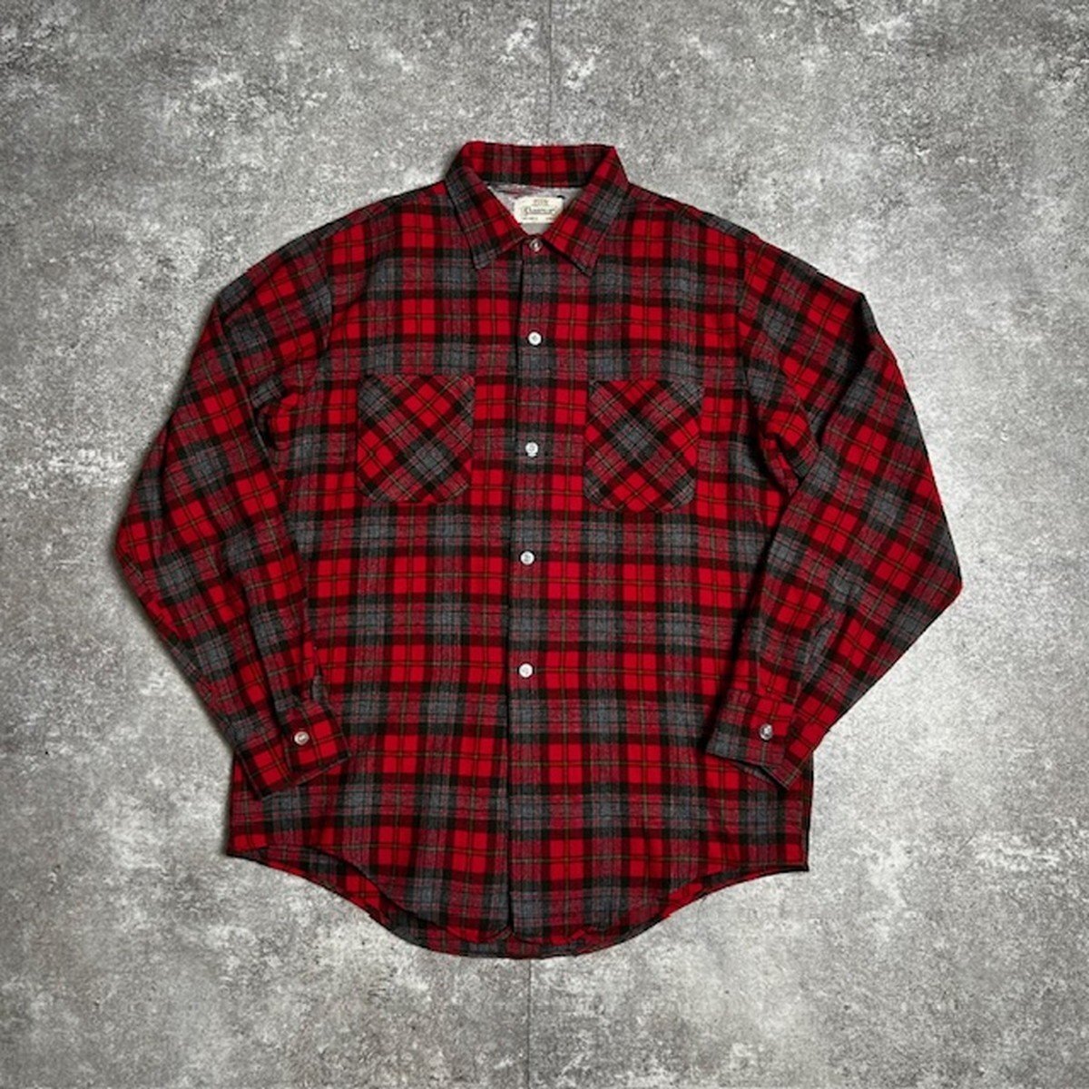 【men042U】 60's CAMPUS チェックシャツ ウールシャツ キャンパス USA アメリカ製 ヴィンテージ vintage AG