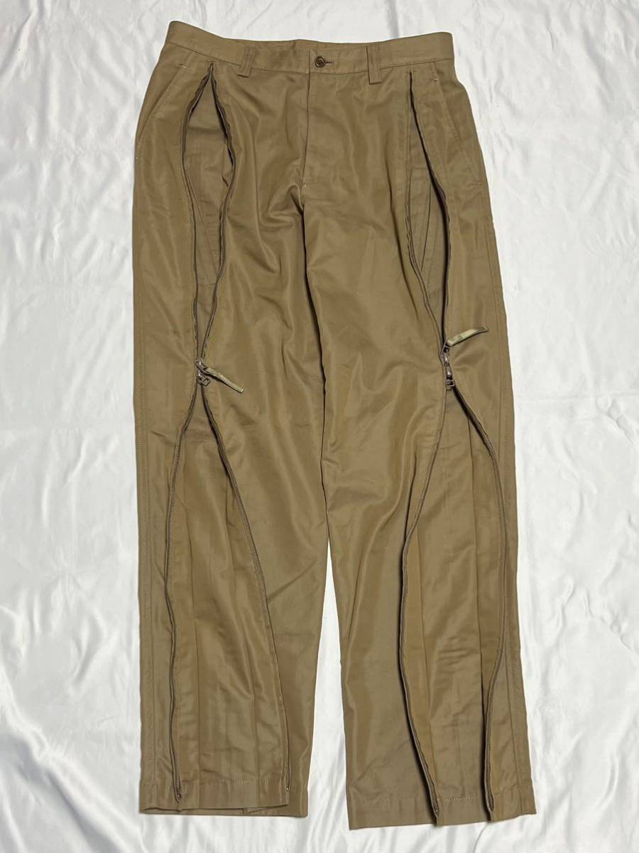 ISSEY MIYAKE MEN ジップパンツ ベージュ コットン ポリエステル ISSEY MIYAKE MEN ジップパンツ ベージュ コットン ポリエステル