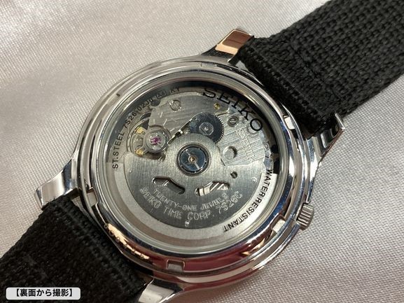 【可動品】SEIKO5 セイコーファイブ 裏スケルトン 腕時計 文字盤色:黒 自動巻 7S26-02J0　ヴィンテージ_画像2