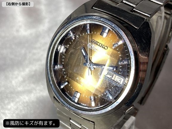 【可動品】SEIKO セイコー ５アクタス 21ジュエル カットガラス 腕時計 7019-7350 アンティーク_画像7