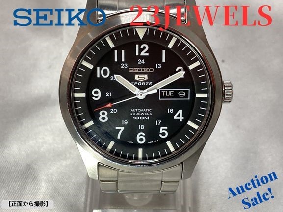 [Подвижные товары] Seiko 5 Sports Skeleton Dial Color: Black Watch Automatic Wind 7S36-03J0 Vintage