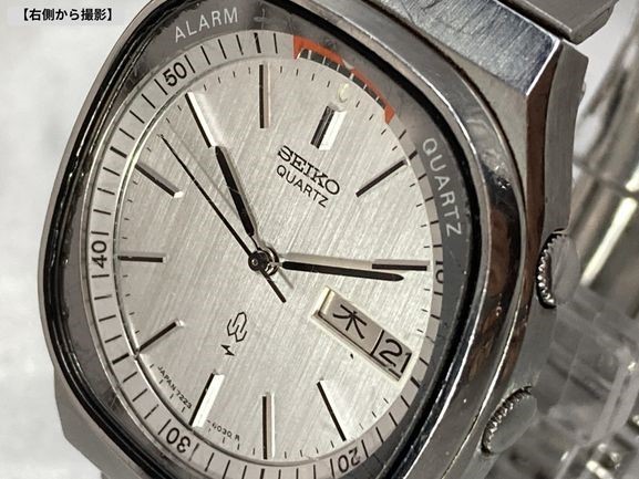 【可動品】SEIKO セイコー アラーム クォーツ 文字盤色:シルバー 腕時計 7233-603A　ヴィンテージ　_画像7