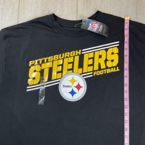 Men’s Majestic Pittsburgh Steelers T Shirt Black Yellow NFL FOOTBALL NWT SZ XL 海外 即決_Men’s Majestic Pit 4