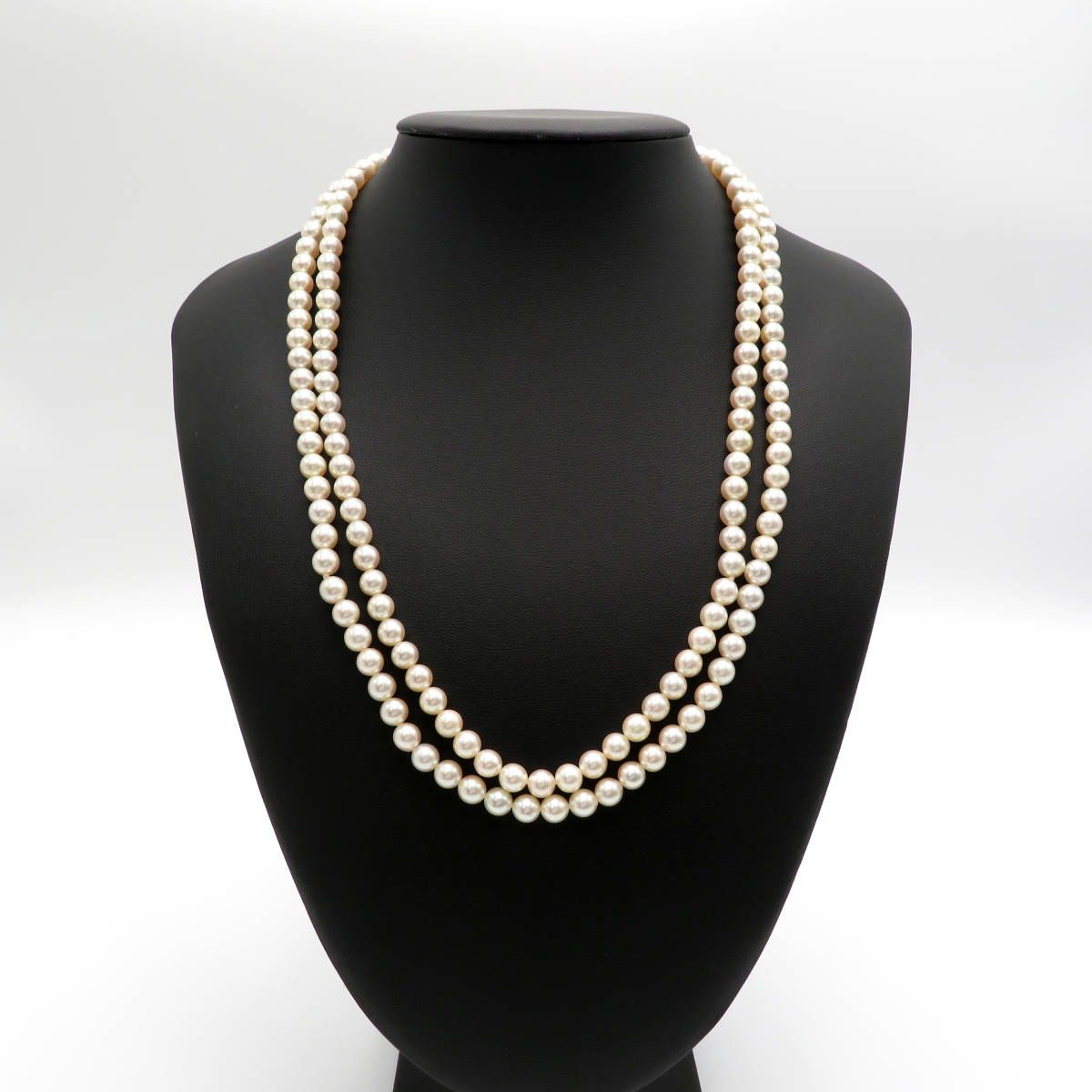 1円 真珠 本真珠 パール ロング ネックレス SILVER Pearl necklace 5.9～6.4mm 108cm 61g シルバー アクセサリー パールネックレス_画像1