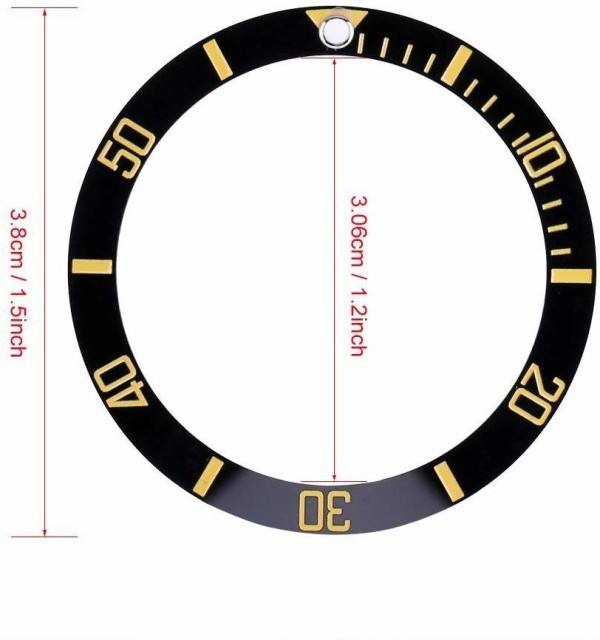 送料無料…ROLEX ロレックス サブマリーナ セラミック ベゼル 腕時計 ダイバーウォッチベゼル インサート (グリーン/ホワイト）社外品の画像3