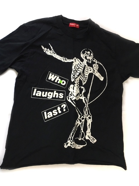WHO LAUGHS LAST ? BARBARA KRUGER T-SHIRTS 裾カット有 バーバラ クルーガー Tシャツ S サイズ teeの画像1
