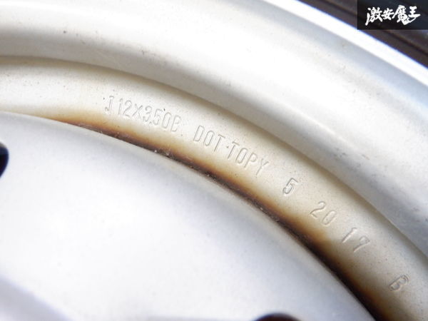 社外 ホイール 12インチ 3.5J PCD100 4穴 グッドイヤー 145/80R12 スタッドレス付 2022年製 約9ｍｍ ミニキャブ アクティ 4本 ★ 棚1H12_画像8