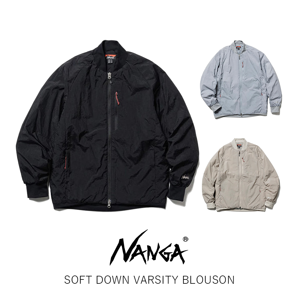 【 正規品、Sサイズ 】NANGA ナンガ SOFT DOWN VARSITY BLOUSON / ソフトダウン バーシティーブルゾン / 日本製_画像8