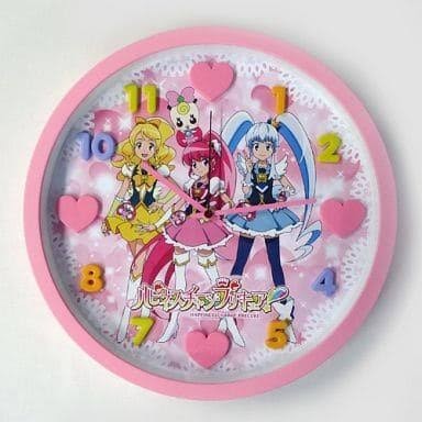 ★未開封 ハピネスチャージ プリキュア アイコン クロック 直径約30cm 掛け時計 東映 子供 キッズ アニメ キャラクター Precure ピンク_画像1