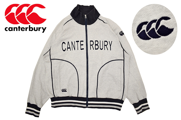 A-4545★美品★CANTERBURY OF NEW ZEALAND カンタベリー ニュージーランド★グレー スウェット生地 フルジップ ジャケット ジャンパー XL_画像1