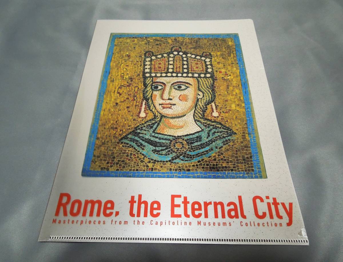 美術館グッズ　A4版メタリック２ポケットクリアファイル　ローマ教会の擬人像　モザイク_画像1