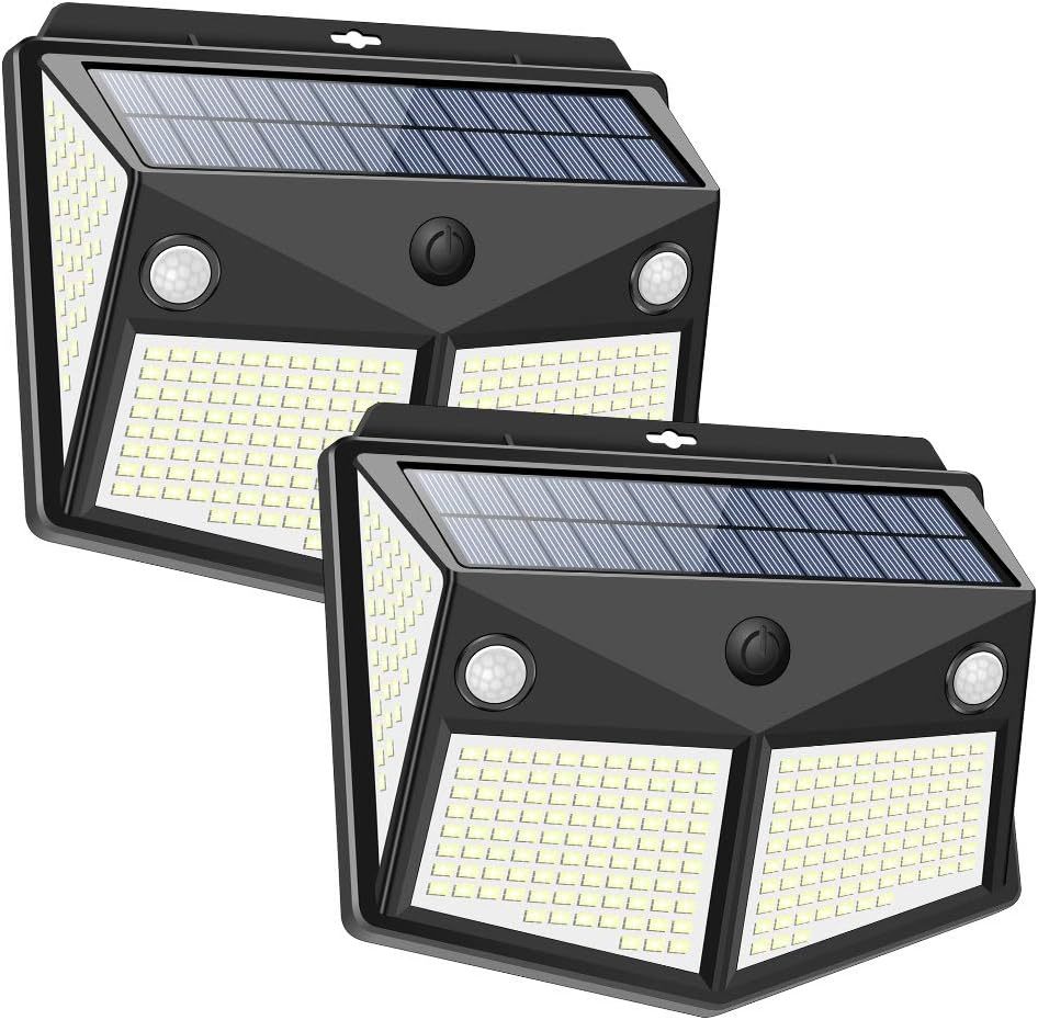センサーライト 280LED ソーラーライト 4面発光 3つ知能モード 太陽光発電 Lifeholder 防水 人感センサー自動点灯 ガーデンライト の画像1