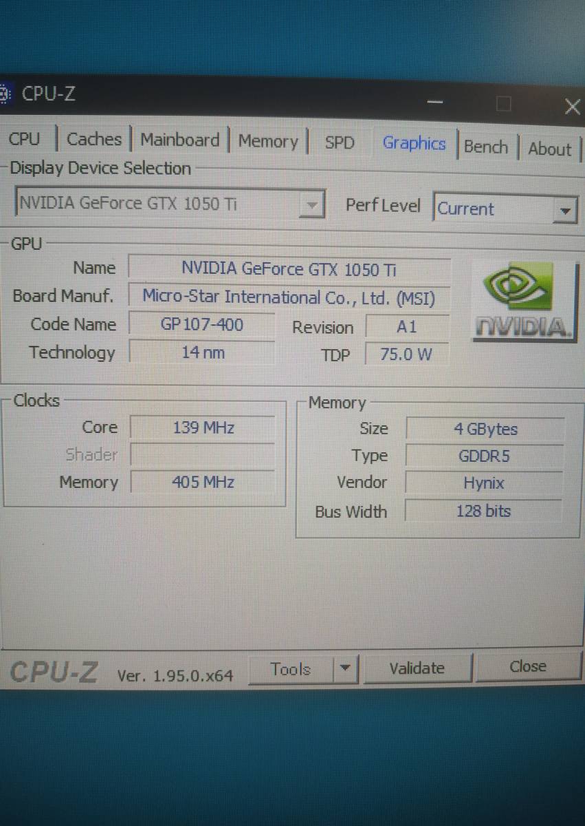 MSI NVIDIA GeForce GTX1050ti Low Profile ロープロファイル　中古品_画像5
