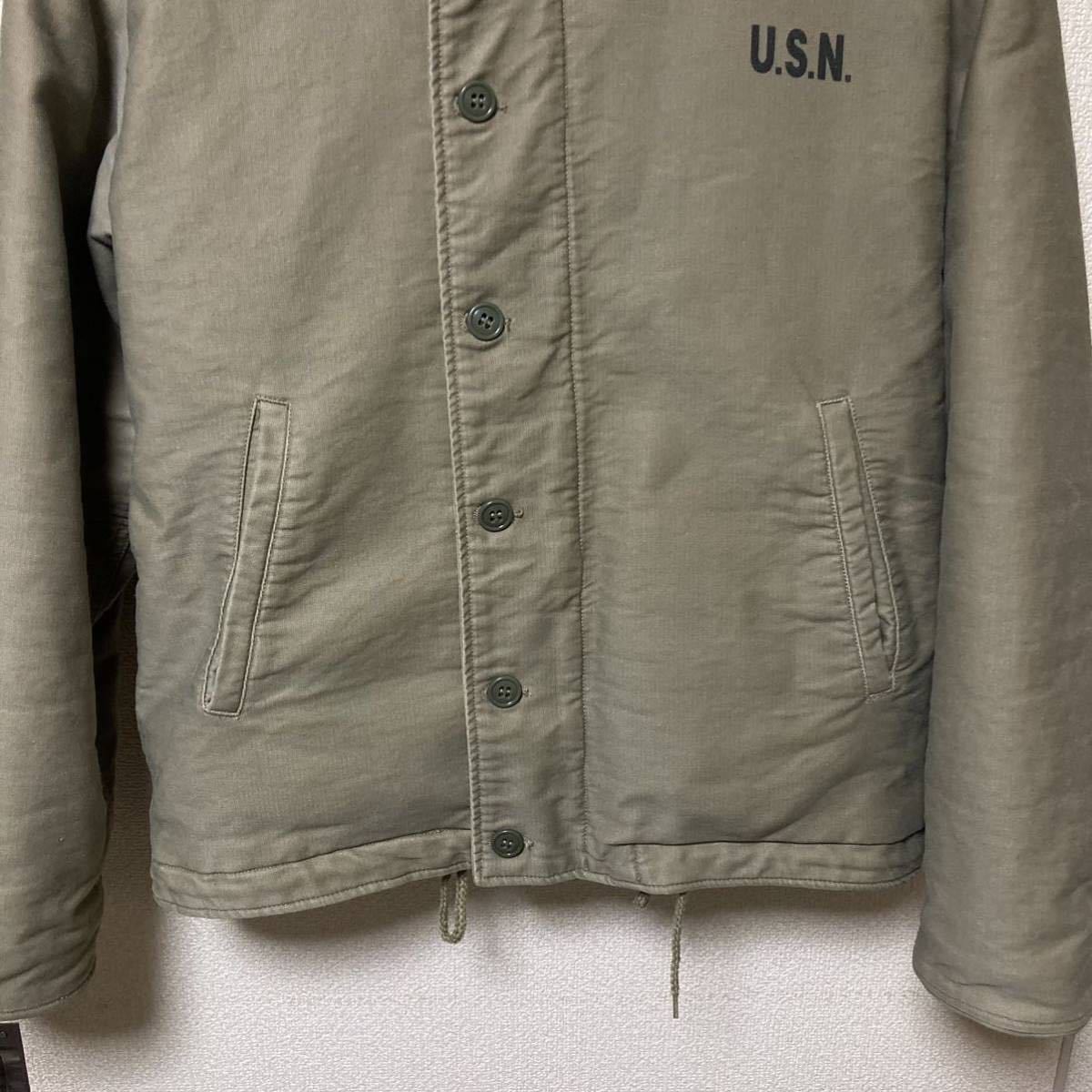 復刻/NAVY DEPARTMENT/N-1/デッキジャケット/カーキ/サイズ36/前期/40’s/タロン/ミリタリー/アメカジ/ボア/USN/US NAVY/used加工_画像5