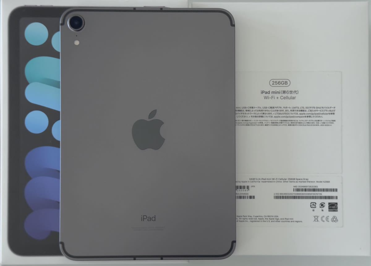 iPad mini 6世代 256GB セルラー スペースグレイ cellular simフリー