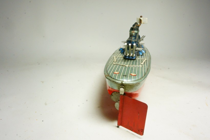 萬代屋 ブリキ戦艦ボストン 517!フリクション 当時物 tin toy 萬代屋 ブリキ戦艦ボストン 517!フリクション 当時物 tin toy