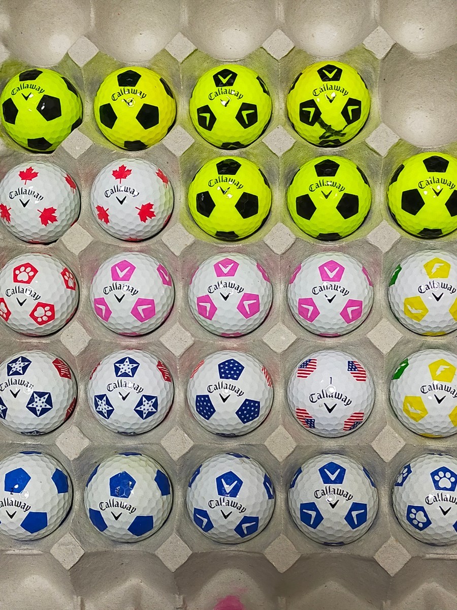 キャロウェイ　クロームソフト　サッカーボール　カラー混合　24個_画像1