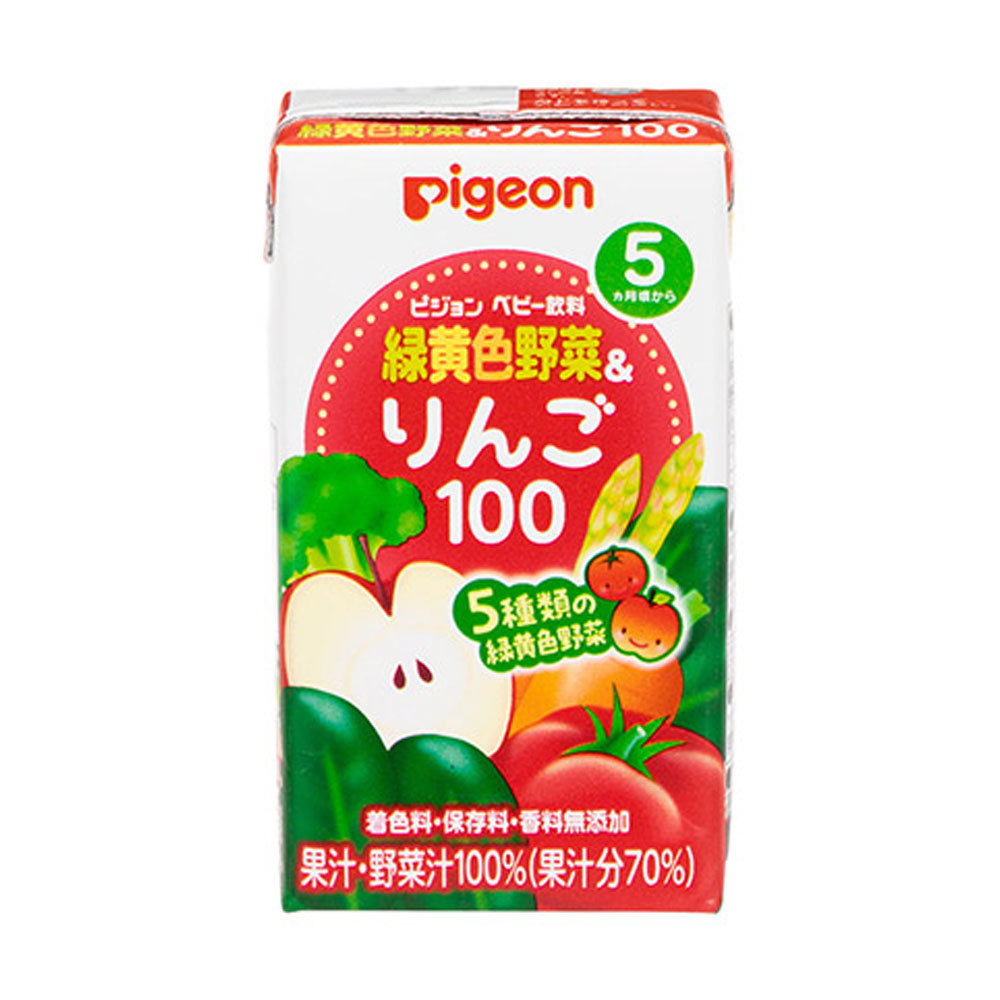  summarize profit * Pigeon paper pack baby drink green yellow color vegetable & apple 100 125mL×3 piece pack x [16 piece ] /k