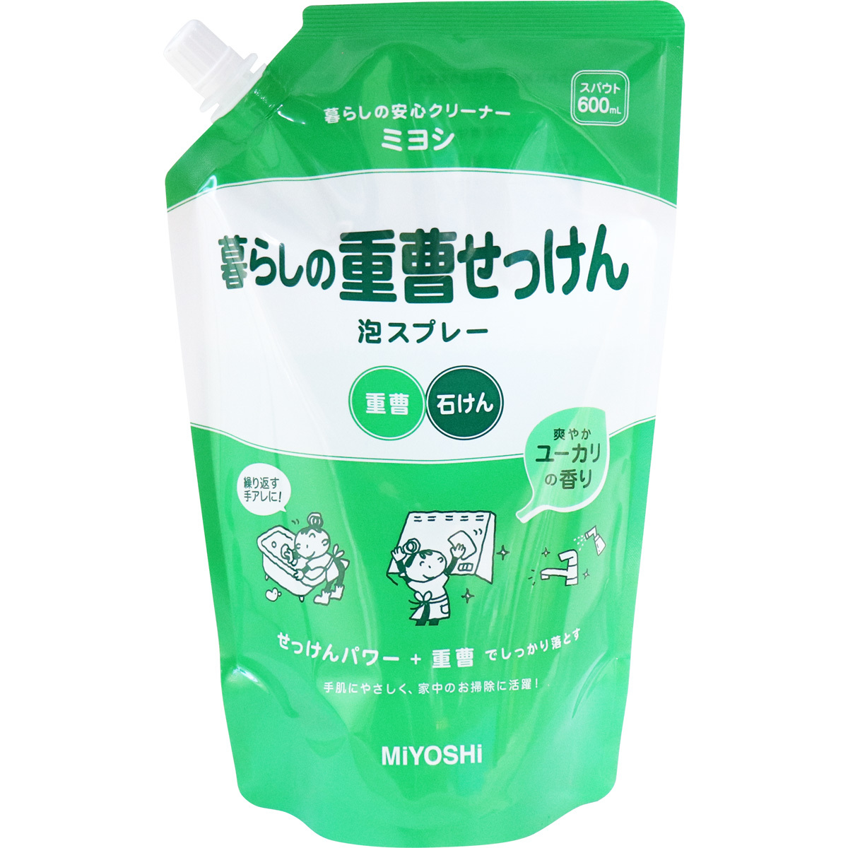 まとめ得 暮らしの重曹せっけん 泡スプレー スパウト 600mL x [6個] /k_画像1