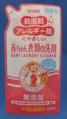 まとめ得 エルミー敏感肌・アレルギー肌赤ちゃん衣類洗剤詰替４５０ＭＬ 　 コーセー 　 衣料用洗剤・自然派 x [8個] /h_画像1