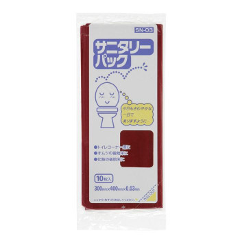 ジャパックス サニタリーパック マチ付 ワインレッド 10枚×30冊×4箱 SN-03 /a