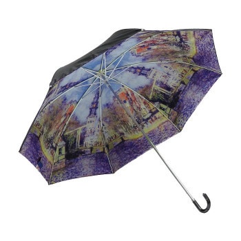 まとめ得 ユーパワー 名画折りたたみ傘(晴雨兼用) モネ「水辺の教会」 AU-02511 x [3個] /a