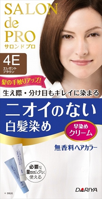 まとめ得 サロンドプロ　無香料ヘアカラー　早染めクリーム（白髪用）４Ｅ＜エレガントブラウン＞ x [3個] /h_画像1